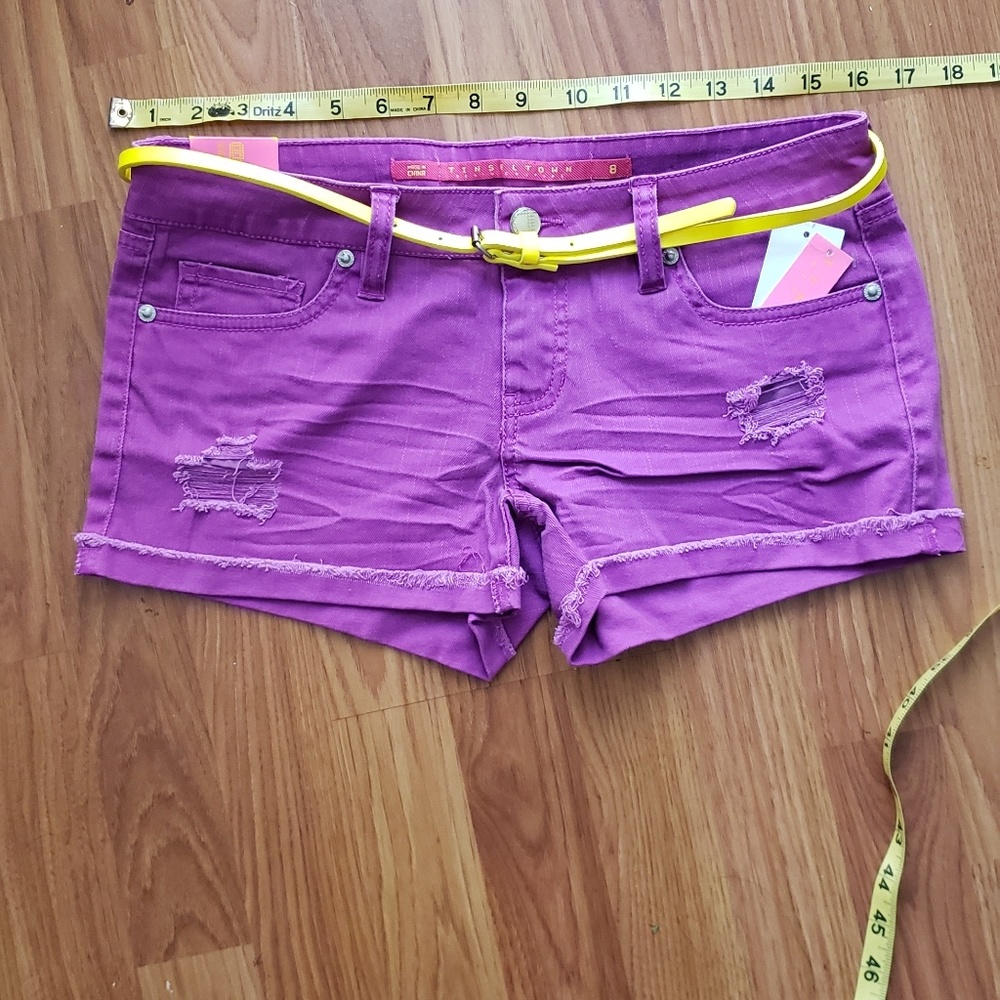 Neon purple low waisted shorts